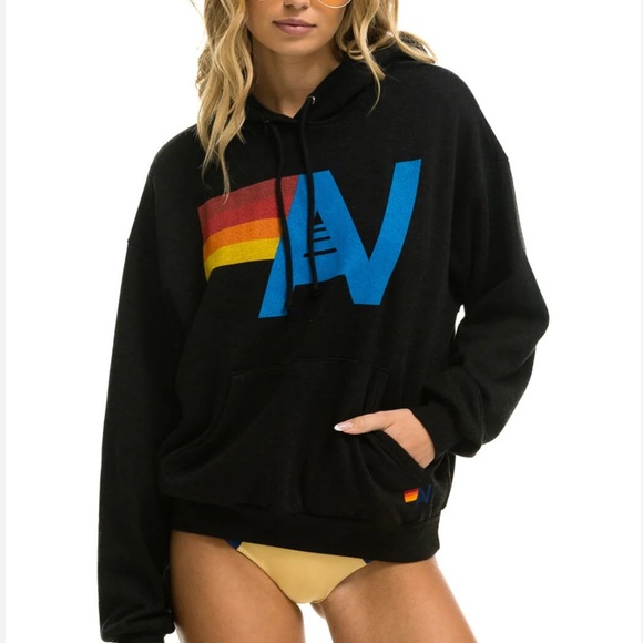 Aviator Nation Logo Pullover Relaxed Hoodie NWT Size S - Picture 1 of 7